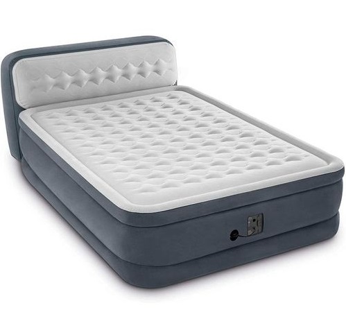 Air mattress bed with headrest