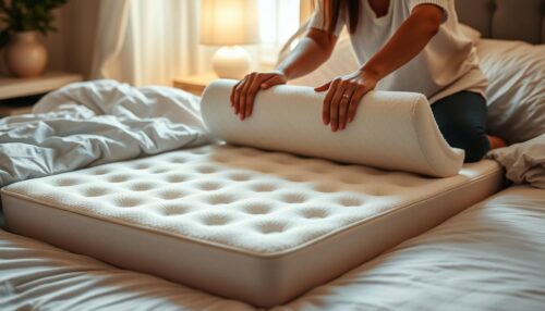 how to roll up memory foam mattress topper