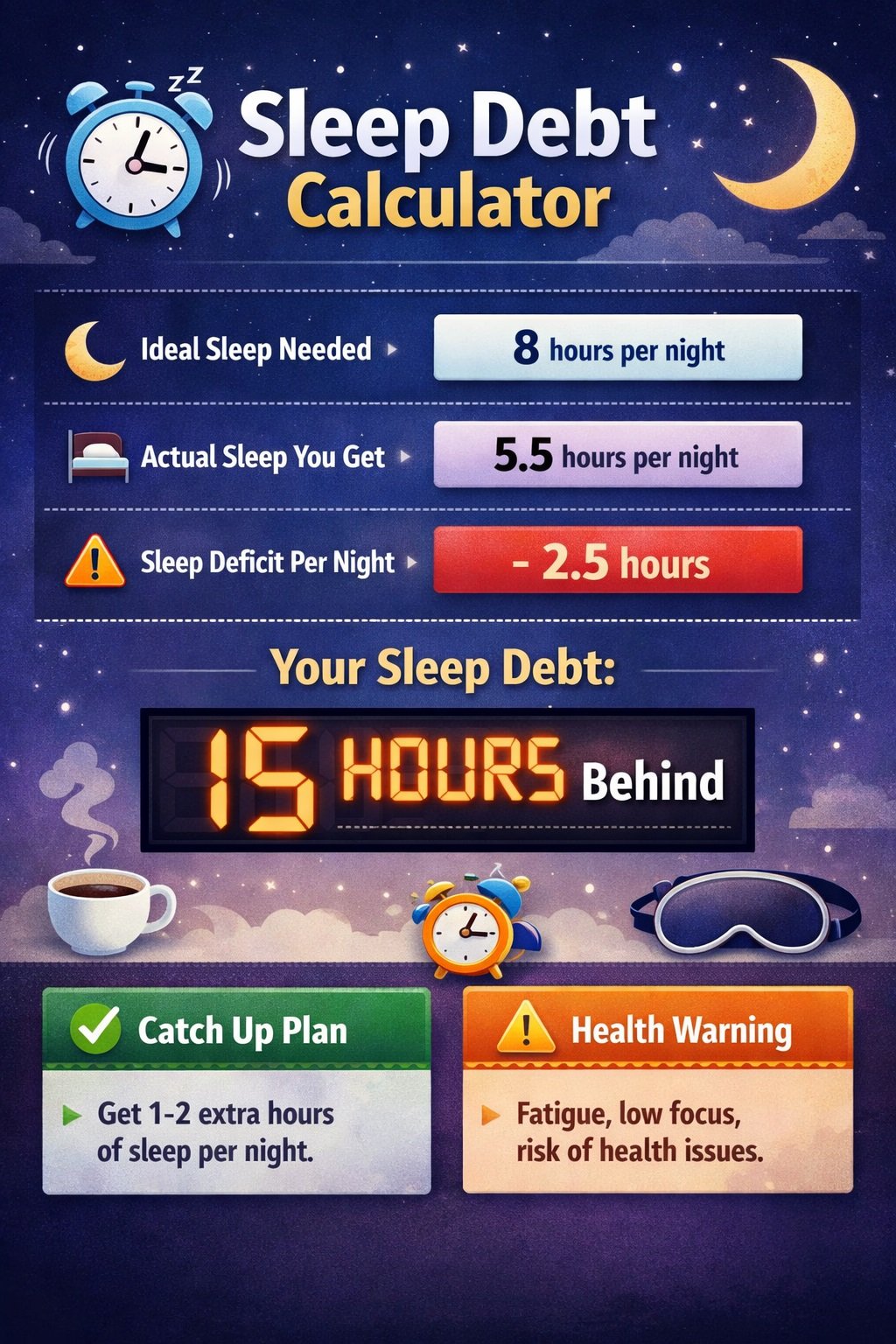 Sleep debt calculator